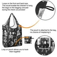 thumbnail image 4 of 5 Pack Foldable Shopping Bag,Halloween Skeleton Fun Pattern Reusable Grocery Bags with Pockets,Large Reusable Tote Bags with Handles Waterproof & Lightweight, 4 of 6