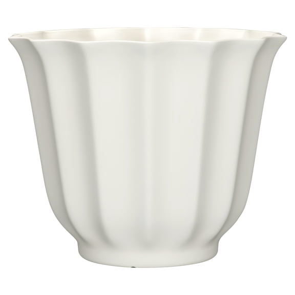 Mainstays Charlotte 17.5" x 17.5" x 14" Round Vanilla Dream 100% Recycled Resin Planter