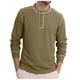 thumbnail image 2 of pstuiky Camisas de invierno de manga larga para hombre, Sudadera informal de color liso con botones y manga larga y cuello redondo para hombre Tops de hombre s, 2 of 7