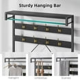 thumbnail image 4 of Ourlova Industrial Hall Tree Entryway Coat Rack, Shoe Bench with Hanging Bar, 8 Hooks, Large Storage, Grey, 4 of 7