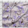 thumbnail image 2 of Soimoi Bird & Flowers Printed Cotton Fleece Fabric By The Yard Sewing DIY Stretch Fabric 56 Inches Wide WarmFabric For Hats, Coats, Gloves, Blankets-Violet, 2 of 5
