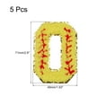 thumbnail image 2 of 5 Pcs Baseball Number Patches Iron on, 2.8"x1.93" Chenille Number 0 Patches Golden Glitter Embroidered (Yellow), 2 of 6