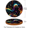 thumbnail image 3 of Musical Note Microfiber Leather Round Coasters (6PCS) - 11x11 cm/4.3x4.3 in Set for Drinks,and Durable Beverage Coasters with Holder - Your Table Surface and Enhance Décor, 3 of 6
