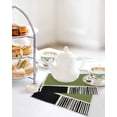 thumbnail image 4 of Sage Green Black Kitchen Dish Towels for Drying Dishes Set of 4, Farmhouse Striped Modern Abstract Art Waffle Weave Microfiber Hand Tea Bathroom Towels Quick Dry & Absorbent Towel 12x12, 4 of 7