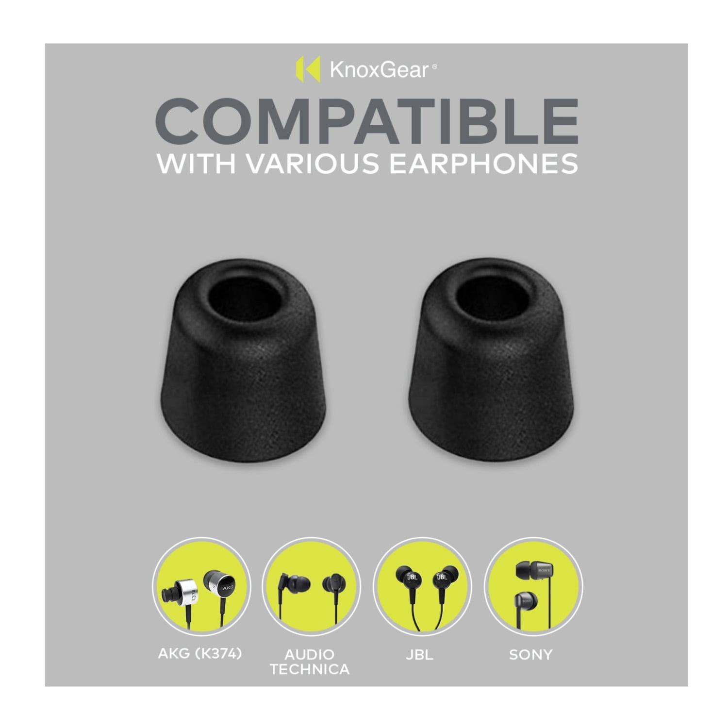 Sony Truly Wireless Noise-Canceling Earbuds (Black) Bundle with Foam & Silicone Ear Tips (6-Pack) (2 Items)