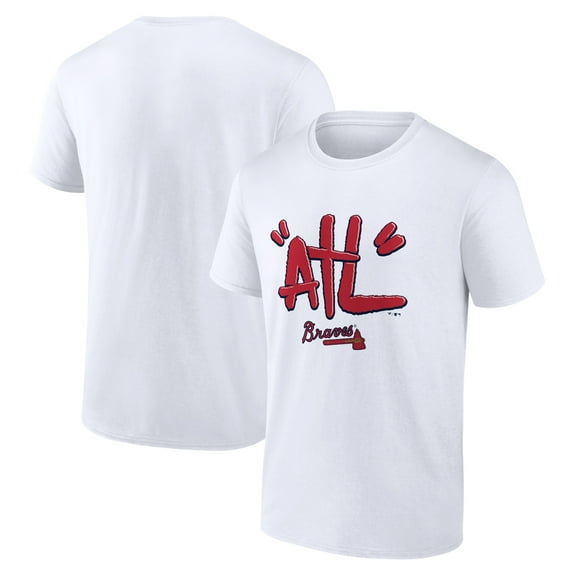 Men's White Atlanta Braves ATL Tag T-Shirt