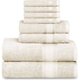 thumbnail image 1 of Adobella 8-Piece Bath Towel Set, Premium Combed Cotton, Cream Ivory (Set of 8), 1 of 3