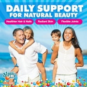 Dippin Dots Collagen + Biotin Pectin Gummies for Joints, Hair, Skin, and Nails, Raspberry Squish Flavor, 60 Count