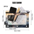 thumbnail image 3 of Dailycode 2 Pack Pencil Pouch for 3 Ring Binder Smooth Zipper Folders with Pockets Clear Window Pencil Case, Whale Jump Out Of Water, 3 of 6