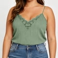 thumbnail image 3 of BUIGTTKLOP Plus Size Camisole Tops for Women Sleeveless Spaghetti Strap Shirts Crochet Lace Deep V Neck Tank Tops, 3 of 5
