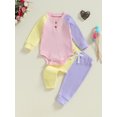 thumbnail image 2 of Nygoyerh Baby Girls 2PCS Outfit 3M 6M 9M 12M 18M Long Sleeves Romper and Elastic Pants 2PCS Set Newborn Infant Clothing, 2 of 7