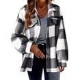thumbnail image 2 of Kcodviy Women's Plus Size Casual Polyester Jackets for Women Color Block Feece Jacket Soft Jacket Women Button Down Loose Blouse Soft Fleece Sweater Women Warm Coat, 2 of 5
