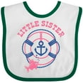 thumbnail image 3 of Inktastic Nautical Little Sister Girls Baby Bib, 3 of 4