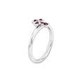 thumbnail image 3 of Gem & Harmony Lab Created Ruby Cross Ring 1/8 Carat (Ctw) in Sterling Silver for Women, 3 of 5