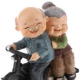 thumbnail image 3 of Escultura romántica china de un anciano esposo y esposa casados ​​enamorados pareja de bicicletas, 3 of 6