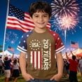 thumbnail image 2 of Kids 250 Anniversary Shirts 250 Year Flag T-shirt Boys and Girls Happy 250th Tee 4th of July Tops, 2 of 4