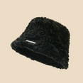thumbnail image 2 of Prolriy Winter Hats for Women Winter Plush Fuzzy Bucket Hat Shearling Fisherman Hats for Women, Womens Hats Bucket Hat Black, 2 of 4