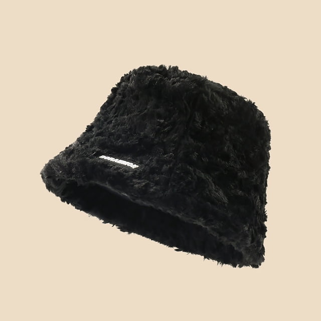 Chapeau Seau en Peluche d'Hiver pour Femmes