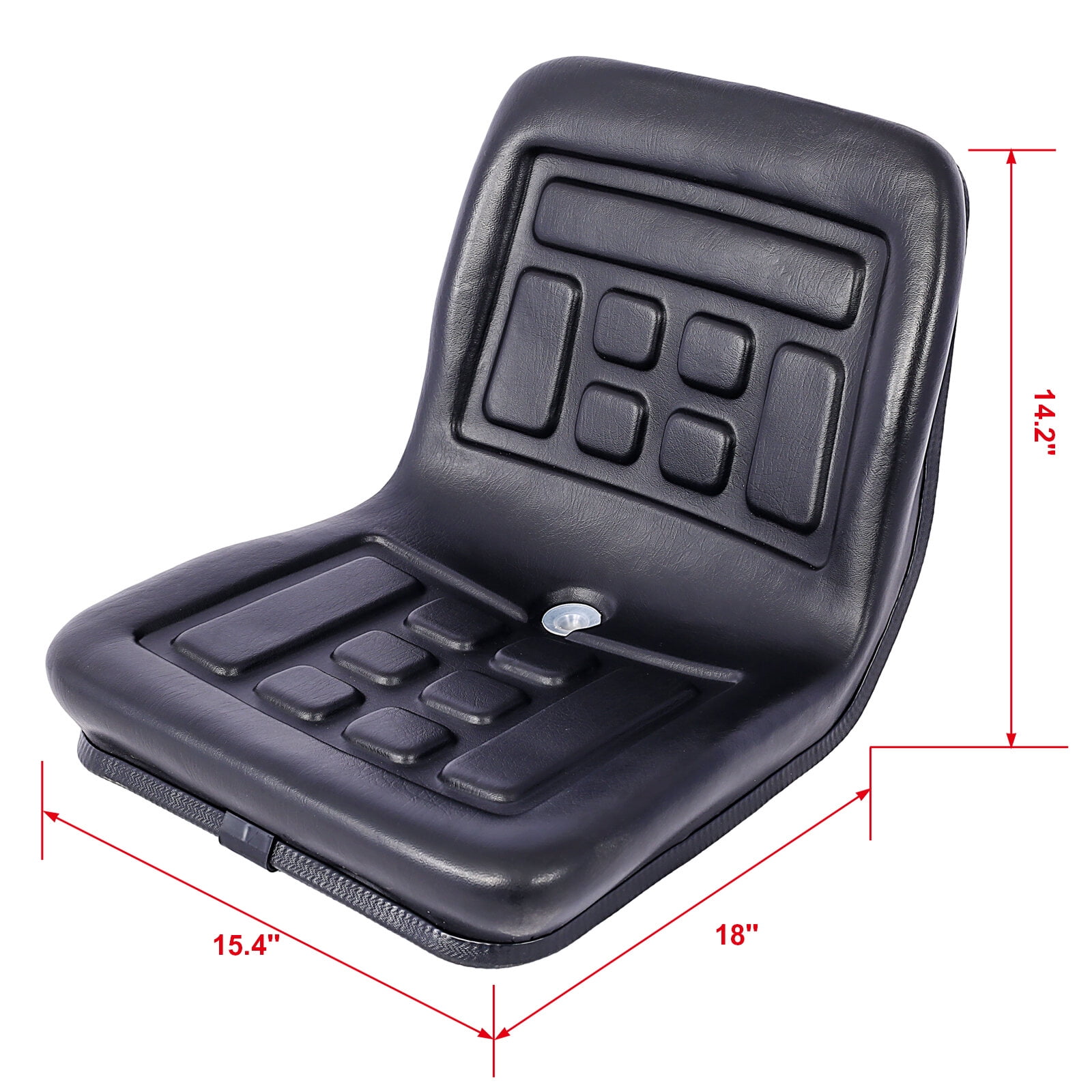 , Universal Tractor Seat with a Drain Hole Replacement Seat Thickly-Padded Seat Durable and Water-Resistant Horizontally Adjustable Black, Black ,Steel ,