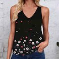 thumbnail image 2 of DeHolifer Tank Tops for Women Summer V-Neck Sleeveless Basic Tee Casual Loose Shirts Spring Beach Vacation Clothes Black S, 2 of 4