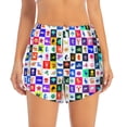 thumbnail image 2 of Wukai Sea animals Collage Print Women' double-layer Shorts for Athletic Gym Running Shorts with Phone Pockets-Medium, 2 of 7