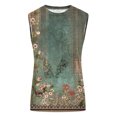thumbnail image 5 of ICHUANYI Clearance Women's Sleeveless Summer Casual Tops Round Neck Printing Sleeveless Vest Tops(Green, XXL) ICHUANYI WER2023081506149, 5 of 5