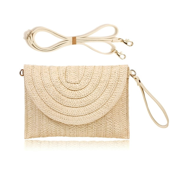 Bolso de mano de paja COOKOOKY, bolsa con sobre para verano y playa