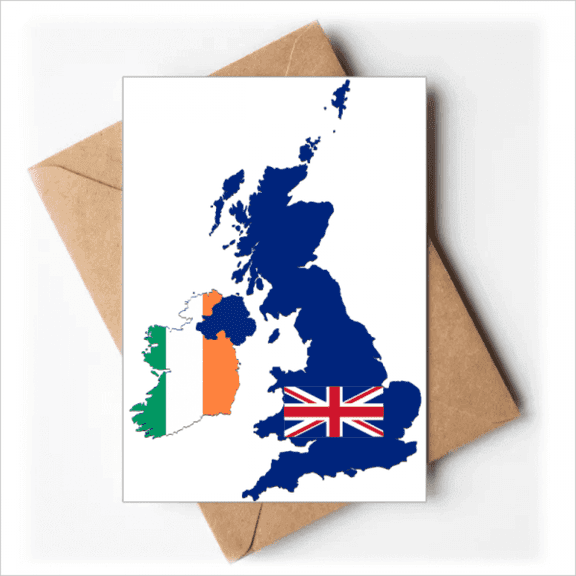 Britain Map Irland Flag Country UK Greeting Cards You are Invited Invitations