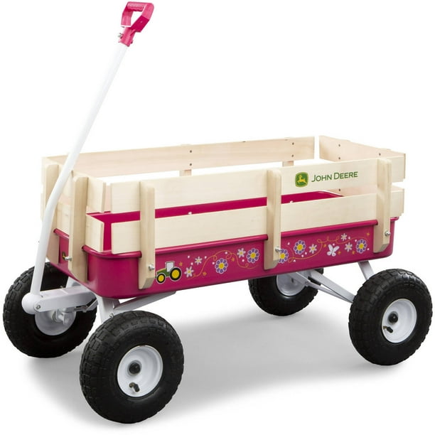 John Deere Steel Stake Wagon Kids Steel & Wood Wagon Pink
