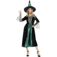 thumbnail image 3 of Halloween Witch Costume for Women, Halloween Gothic Witch Dresses for Fancy Dress Party Green S, 3 of 7