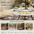 thumbnail image 6 of Round Outdoor Tablecloth with Umbrella Hole and Zipper, Bees Gnomes Tablecloth with Elastic Waterproof, Spring Floral Farmhouse Daisy Patio Table Covers for 31" - 35" Picnic Pool Tables, 6 of 9