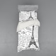 thumbnail image 2 of Ambesonne Black White Bedding Set 4 Pcs, Bonjour Croissan Coffee, Queen, Black White, 2 of 3