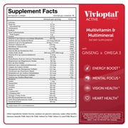 Vivioptal Active, 90 Softgels (120 Units), Ginseng & Omega 3, Multivitamin & Multimineral, Gluten Free, German Formula