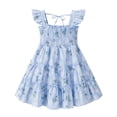 thumbnail image 4 of Quealent Toddler Girl Dress Kids Sleeveless Ruffle Dresses for Girls Summer Outfits Beach Sundress (Sky Blue, 3-4 Years), 4 of 4