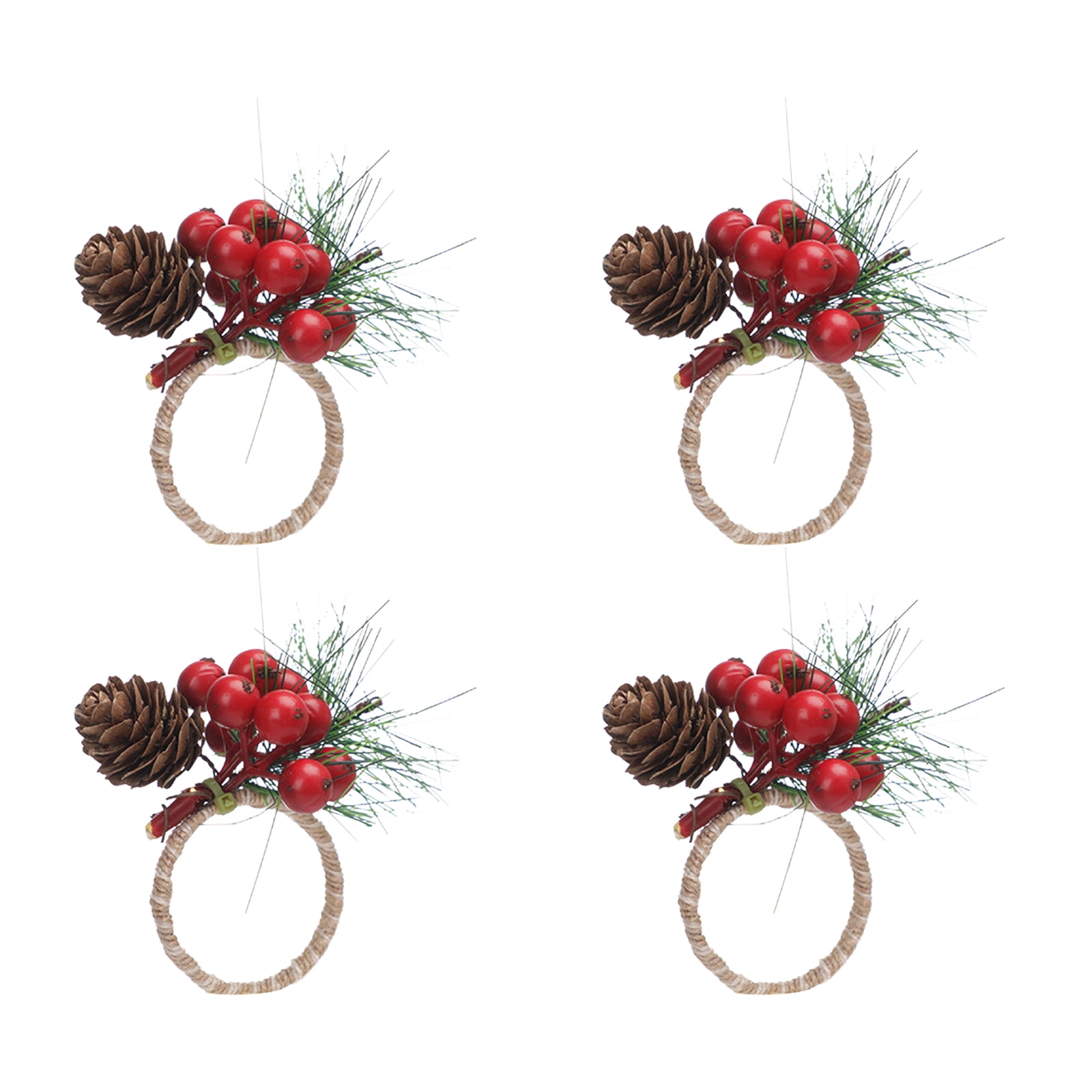 4pcs Napkin Ring Christmas Table Decoration Ornaments Napkin Rings
