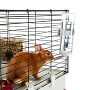 Ferplast Krolik XL Rabbit Cage 140 (Includes Wire Hutch) | 55.9L x 23.62W x 19.7H inches | Burgundy & Cream