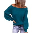 thumbnail image 1 of Pulls Femmes Robe Oversize Manches Longues Sexy hors Épaule Couleur Bloc Pull Pull Tops, 1 of 6