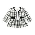 thumbnail image 1 of Bébé Filles 2Pcs Noir Blanc Plaid Manteau Tops Patchwork Tutu Robe Formelle Tenues Blanches 4-5 Ans, 1 of 6