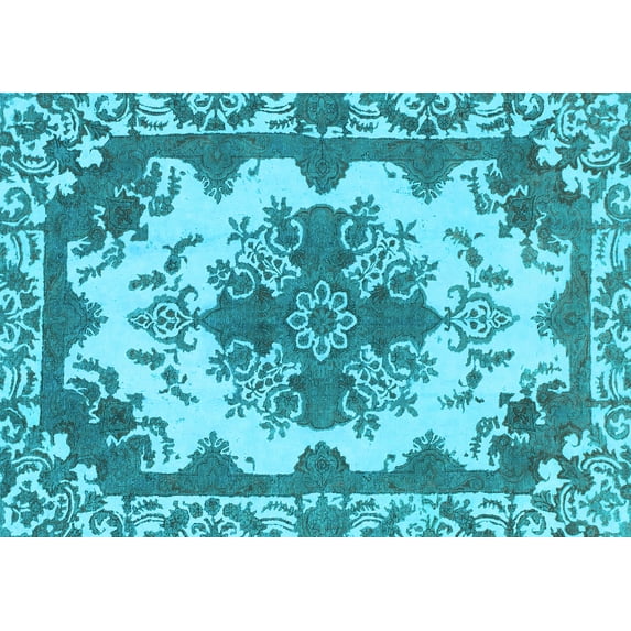 Ahgly Company Indoor Rectangle Persian Light Blue Bohemian Area Rugs, 7' x 9'
