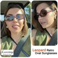 thumbnail image 4 of Gafas de sol ovaladas Laurinny para mujer retro años 90 negras, naranjas y marrones, 4 of 9