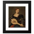 thumbnail image 2 of School Of Antwerp 15x18 Black Modern Framed Museum Art Print Titled - A Young Lady Playing a Lute (16th Century), 2 of 5