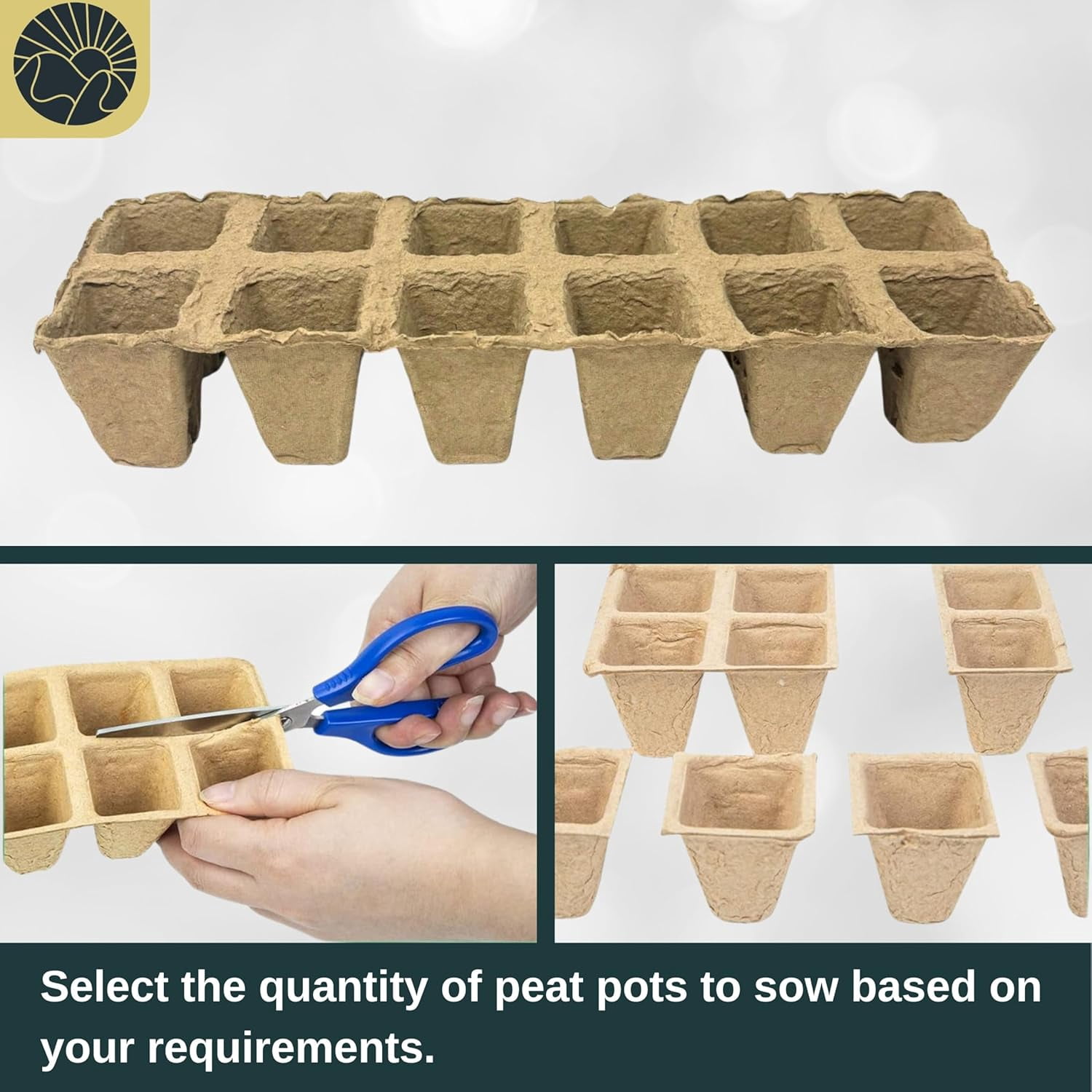 SunVara Seed Starter Peat Pots for Seedlings Biodegradable Seed Starter Pots for Planting Seeds Biodegradable Plant Starter Pots Seed Starter Tray Biodegradable Pots for Seedling