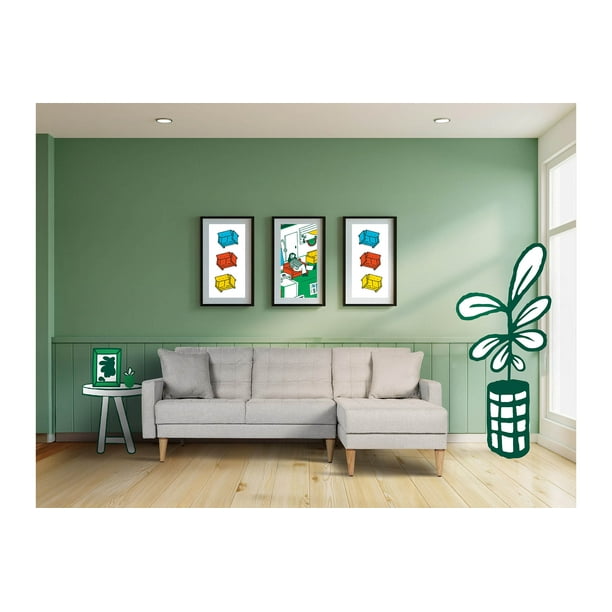 Sala Modular Reversible De Lino Gris Claro Modelo Donato