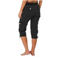 thumbnail image 4 of ABATAB Cargo Capris for Women Hiking Casual Summer Capris Pants Outdoor Casual Travel Pull on Fashion Crop Trousers with Pockets, 4 of 4