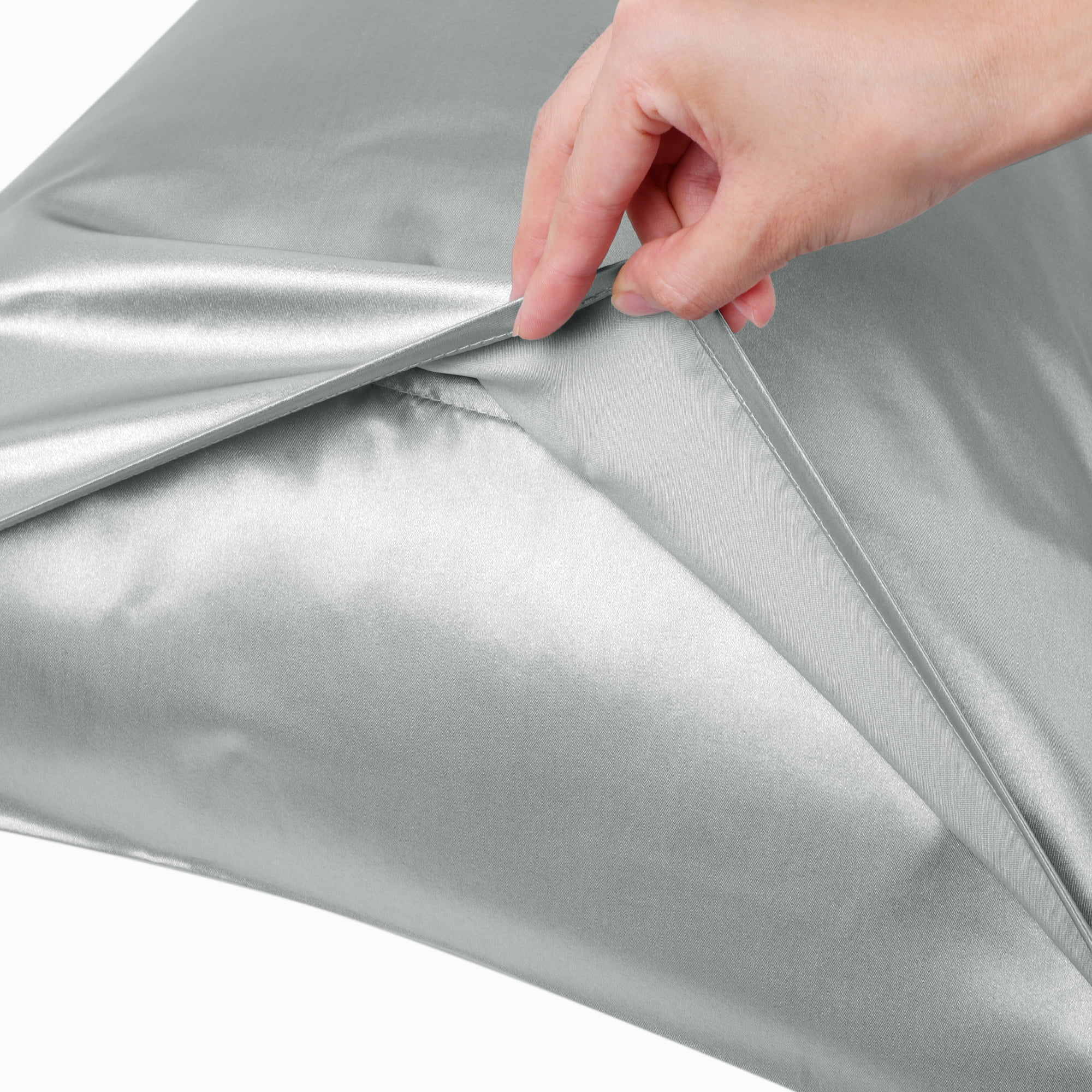 Unique Bargains 1 PC Satin Envelope Closure Body Pillowcases Silver Grey 20"x72"