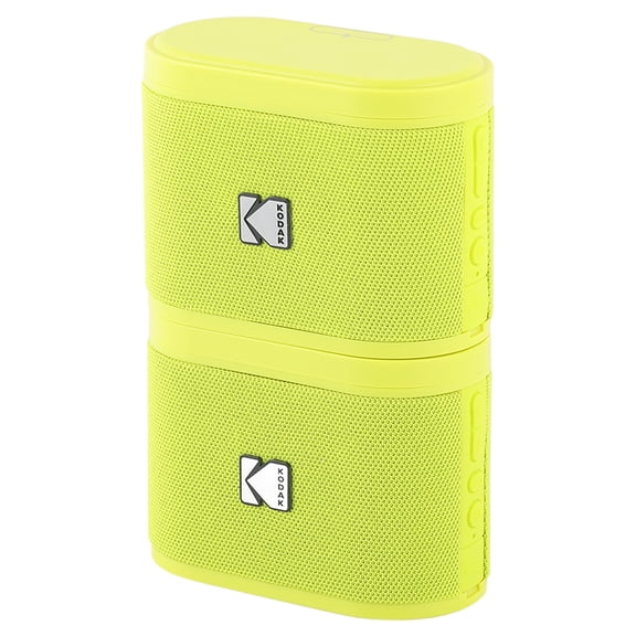 Kodak SoundBrix 2-Piece Portable Rechargeable Bluetooth Speaker System with TWS, Magnetic Docking, up to 5 Hours Play Time , Yellin' Yellow