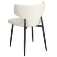 thumbnail image 3 of Contemporary Faux Leather and Metal Dining Chair Set of 2 Beigeand Black, 3 of 8