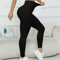 thumbnail image 4 of YUGYXL Womens Seamless Leggings Butt Lifting Tummy Control Yoga Pants High Waist Slim Comfy Legging Stretchy Leggings Black S, 4 of 7