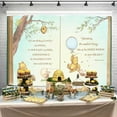 thumbnail image 3 of Pooh Bear Baby Shower Backdrop for Boy Retro Giant Book Spring Tree Vintage Background Newborn Quote Blue Yellow Tinge Banner 7x5 ft, 3 of 3