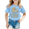 thumbnail image 4 of Girls Casual Short Sleeve T Shirt With Cute Cartoon Print Round Neck Top Graduation Photo Outfit Spring Summer Fall Comfortable Breathable Loose Fit Tee for 12-13 Years, 4 of 4